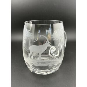 Queen Lace Crystal "Kenyan African" Mug 4.5/8" 15 oz - Sable Antelope 1960s